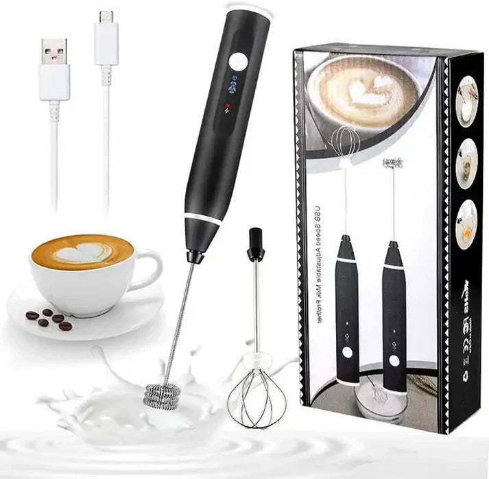 3 In 1 With Spring Electric Milk Frother Whisk Egg