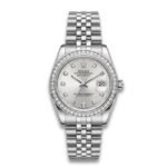 Rolex Datejust 31mm Silver Dial Diamond Bezel Jubilee Bracelet Watch