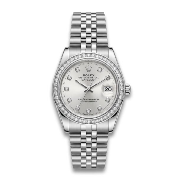 Rolex Datejust 31mm Silver Dial Diamond Bezel Jubilee Bracelet Watch